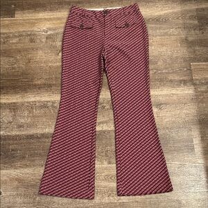 Anthropologie Brown and Pink Flare Pants